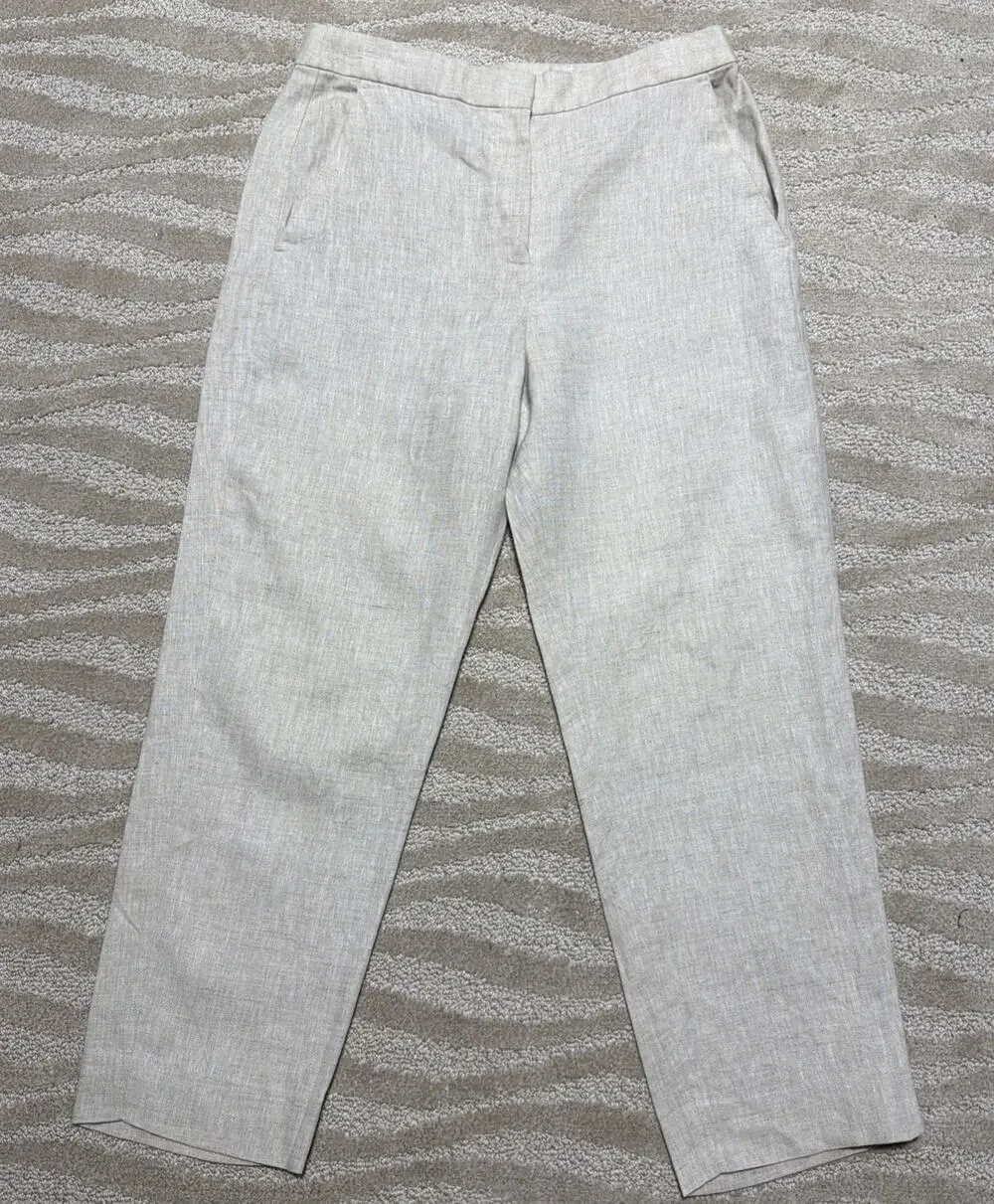 Banana Republic 100% Linen HR Pants Womens 8 Straight Leg Career Beach Casual